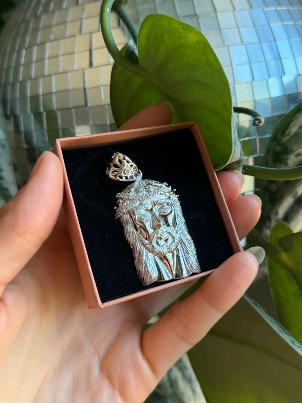 Sterling Silver Jesus Head Pendant